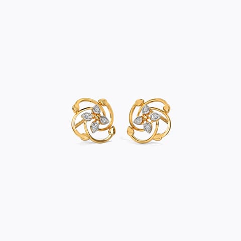 Bright Bloomy Diamond Stud Earrings