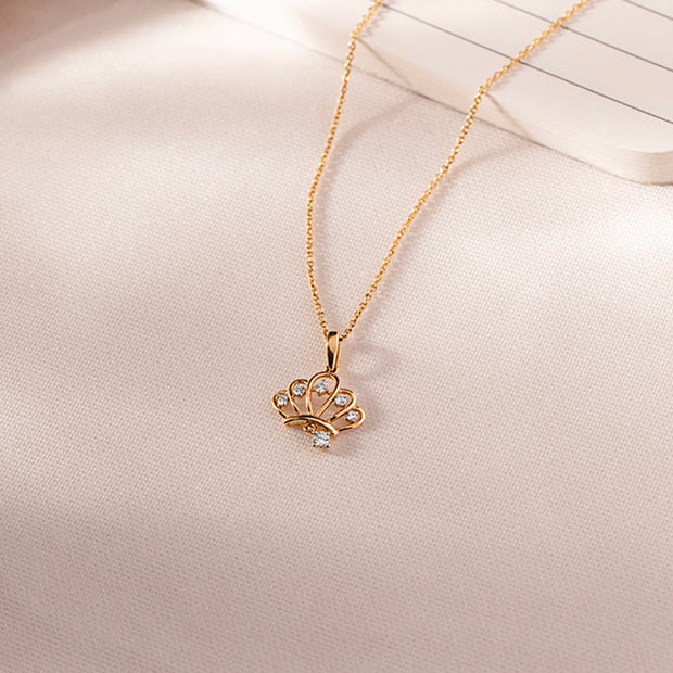 Vintage Crown Diamond Necklace