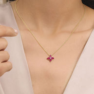 Color Bloom Gemstone Necklace