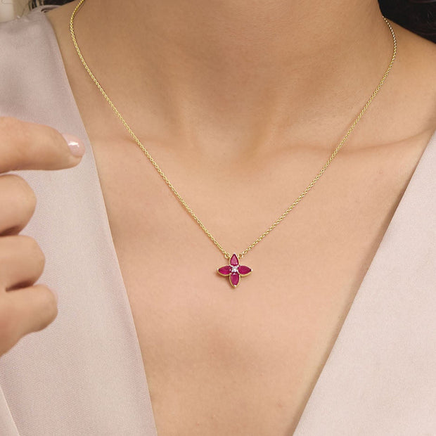 Color Bloom Gemstone Necklace