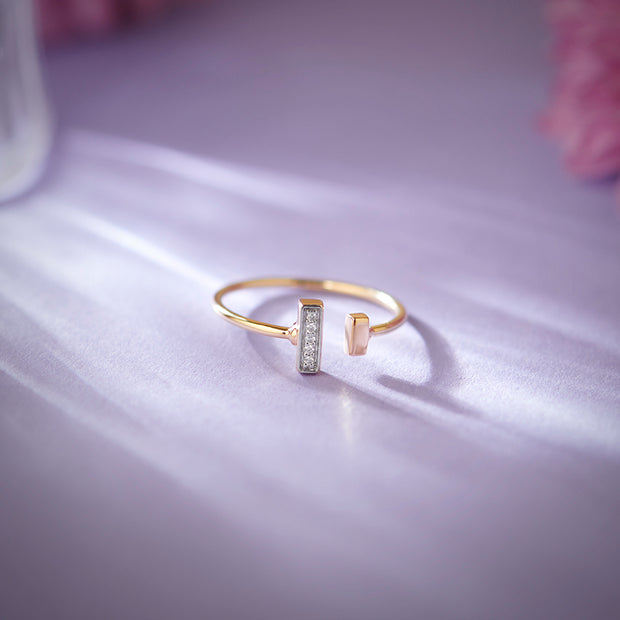 Dual Linear Diamond ring