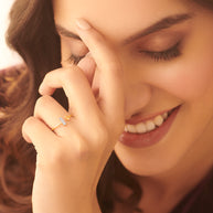 Dual Linear Diamond ring