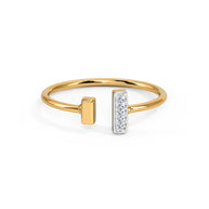 Dual Linear Diamond ring