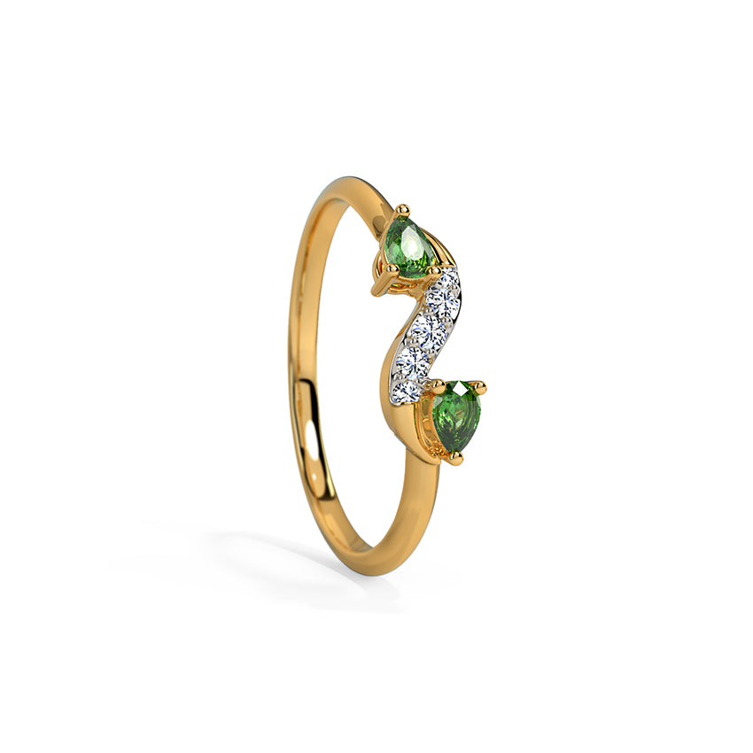 Shimmering Swirl Gemstone Ring