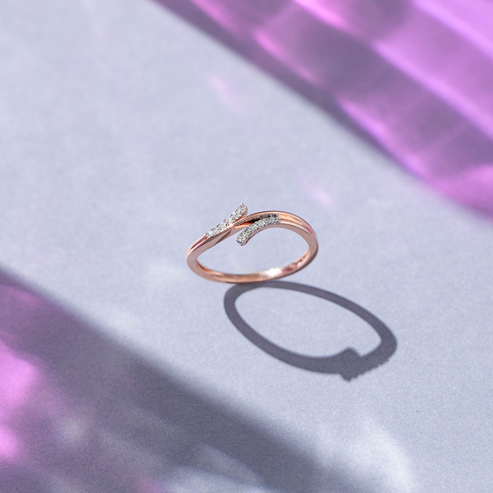 Tri Linear Diamond Ring