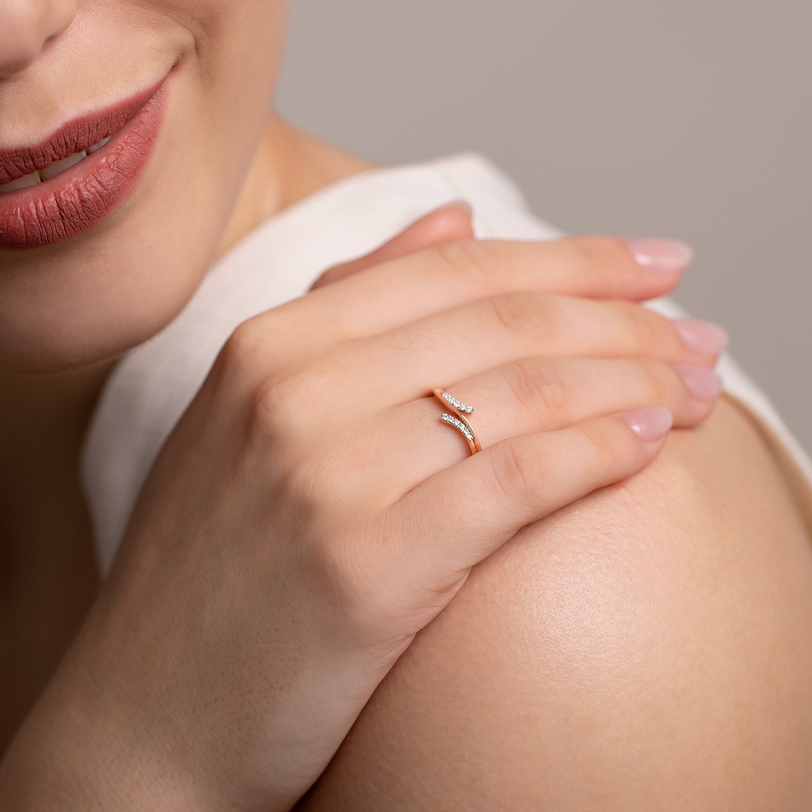 Tri Linear Diamond Ring