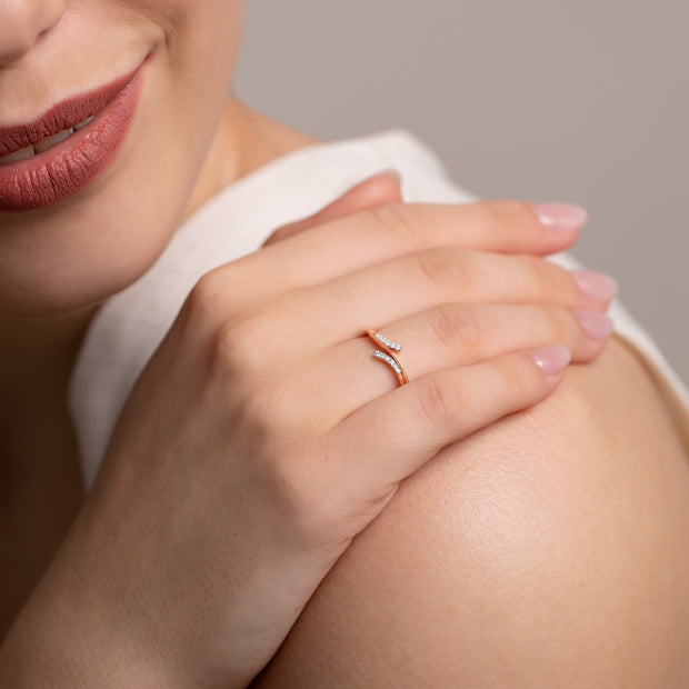 Tri Linear Diamond Ring