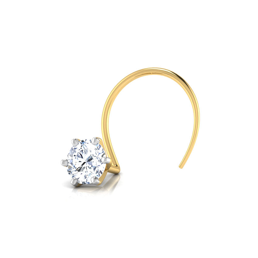 Petunia Solitaire Nose Pin