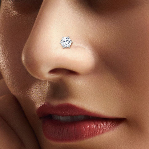 Petunia Solitaire Nose Pin