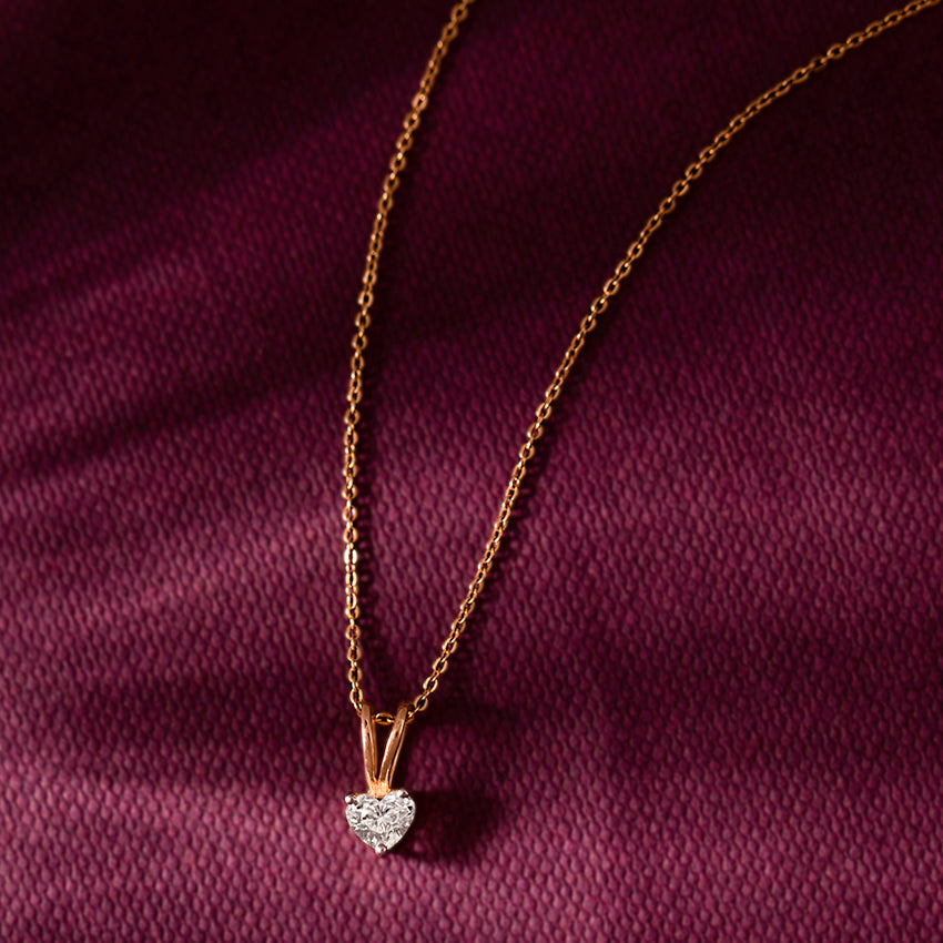Loopy Heart Solitaire Pendant
