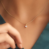 Loopy Heart Solitaire Pendant