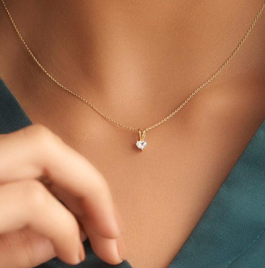 Loopy Heart Solitaire Pendant