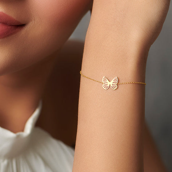 Cutout Butterfly Gold Bracelet