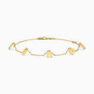 Tunes Of Heart Gold Chain Bracelet