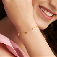 Tunes Of Heart Gold Chain Bracelet